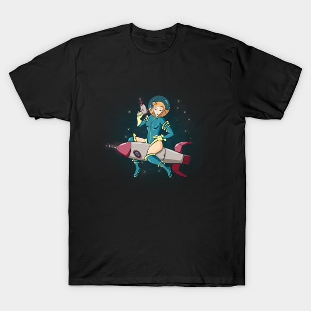 Rocket Ride Pinup T-Shirt by DonCorgi